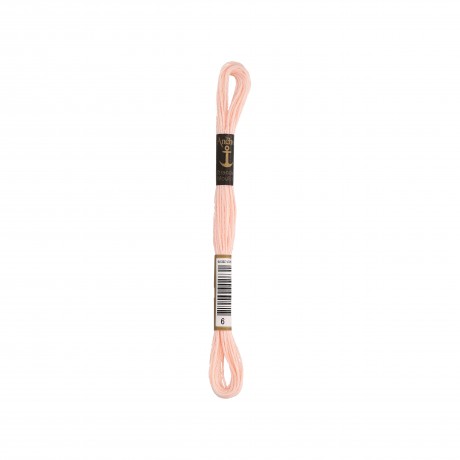 Meada de linha de bordar Anchor Stranded Cotton, filosele cor 6 salmão Meada de linha de bordar Anchor Stranded Cotton, filosele cor 6 salmão